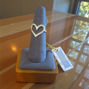 Isabella M 14K GOKD ATED S925 HEART RING